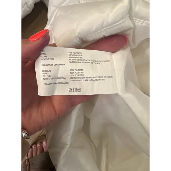 Nautica Puffer Coat Detachable Hood White with Black Water Resistant Wms Small - Picture 8 of 8